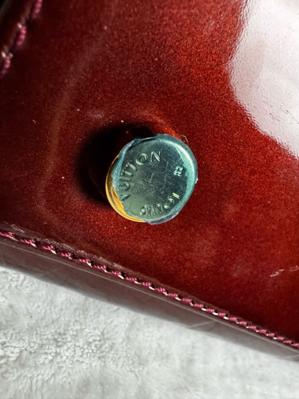 Louis Vuitton Brea MM Vernis Amarante Patent Leather Satchel Bag w/ Strap Auth - Picture 13 of 16